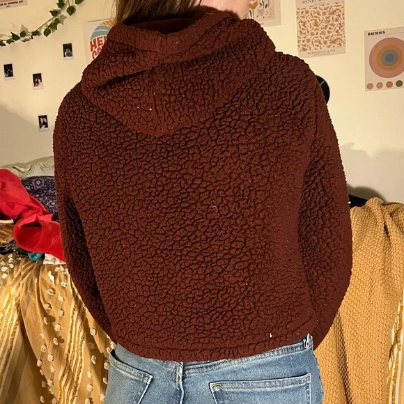 Sherpa cropped hoodie - Picture 2 of 3